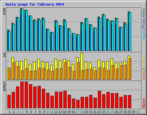 Daily usage for February 2024