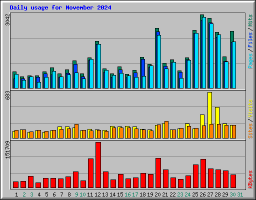 Daily usage for November 2024