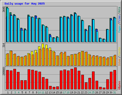 Daily usage for May 2025