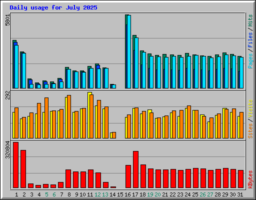 Daily usage for July 2025