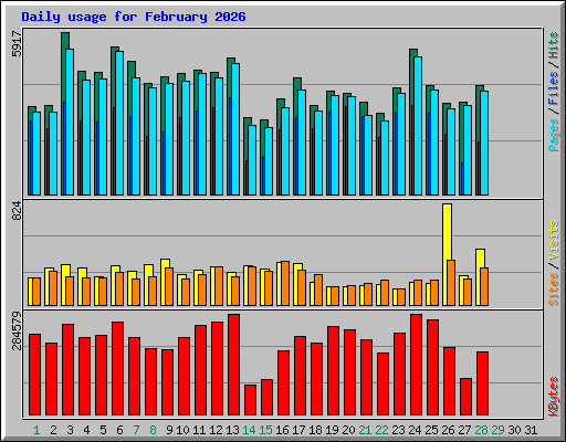 Daily usage for February 2026