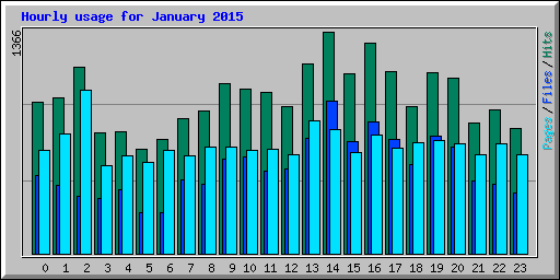 Hourly usage for January 2015