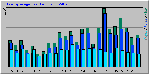 Hourly usage for February 2015