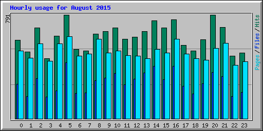 Hourly usage for August 2015