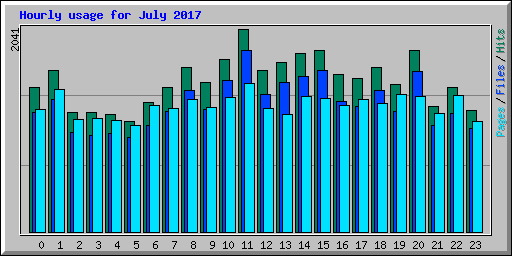 Hourly usage for July 2017